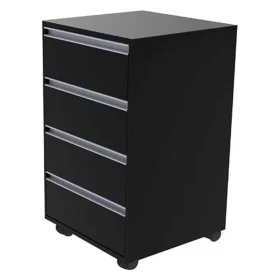 Gaveteiro MDF 4 Gavetas com Rodizio Preto