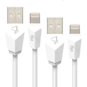 Kit Cabo Lightning Elg 1 Metro + 2 Metros Branco