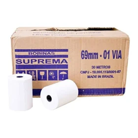 Bobina Suprema para Calculadora 69mm X 30m 1 Via 30 Un.