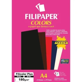 Papel Filipaper Filicolors Plus Preto A4 180Gr. 20 Fls