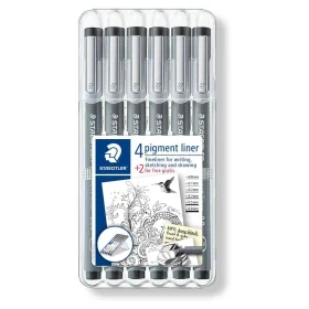Caneta Técnica Nankin Staedtler Pigment Liner 6 Un.