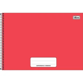 Caderno Tilibra Pepper Espiral Desenho Capa Dura Sem Seda Vermelho 80 Fls.