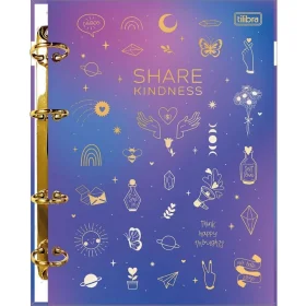 Caderno Argolado Tilibra Cartonado Colegial Doodles 160 Fls. Sortido
