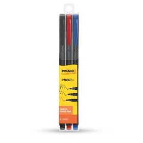 Caneta Pimaco Pen Office Ponta Fina 3 Cores