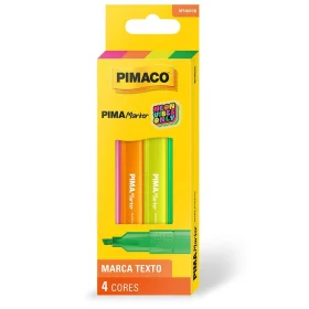 Caneta Marca Texto Pimaco Marker Neon 4 Cores