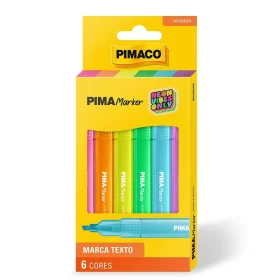 Caneta Marca Texto Pimaco Marker Neon 6 Cores