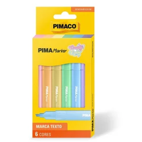 Caneta Marca Texto Pimaco Marker Candy Color 6 Cores