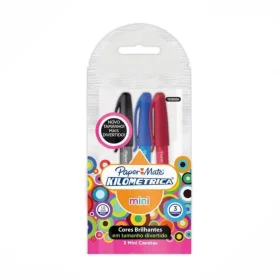 Caneta Esferográfica Paper Mate Kilometrica Mini 3 Cores