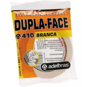 Fita Dupla Face Branca Papel Adelbras 410 12mm X 30m